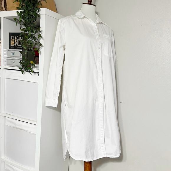 Maeve‎ X Anthropologie Women's White Button Long Sleeve Shirt Dress Size Small - Picture 9 of 12